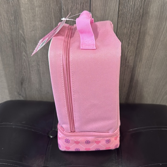 New Hello Kitty Lunch Sack Bag Or Cloth Box Pastel Pink Hearts & Floral With Tag - Picture 7 of 9